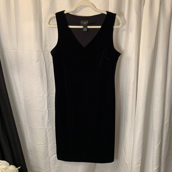 ❤️HP❤️🌟Virgo Petite Little Black Velvet Dress (SZ 10) - Picture 2 of 6